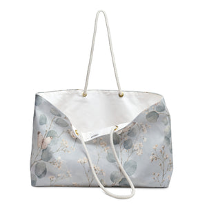 Floral Eucalyptus Weekender Bag styled for a road trip or coastal morning