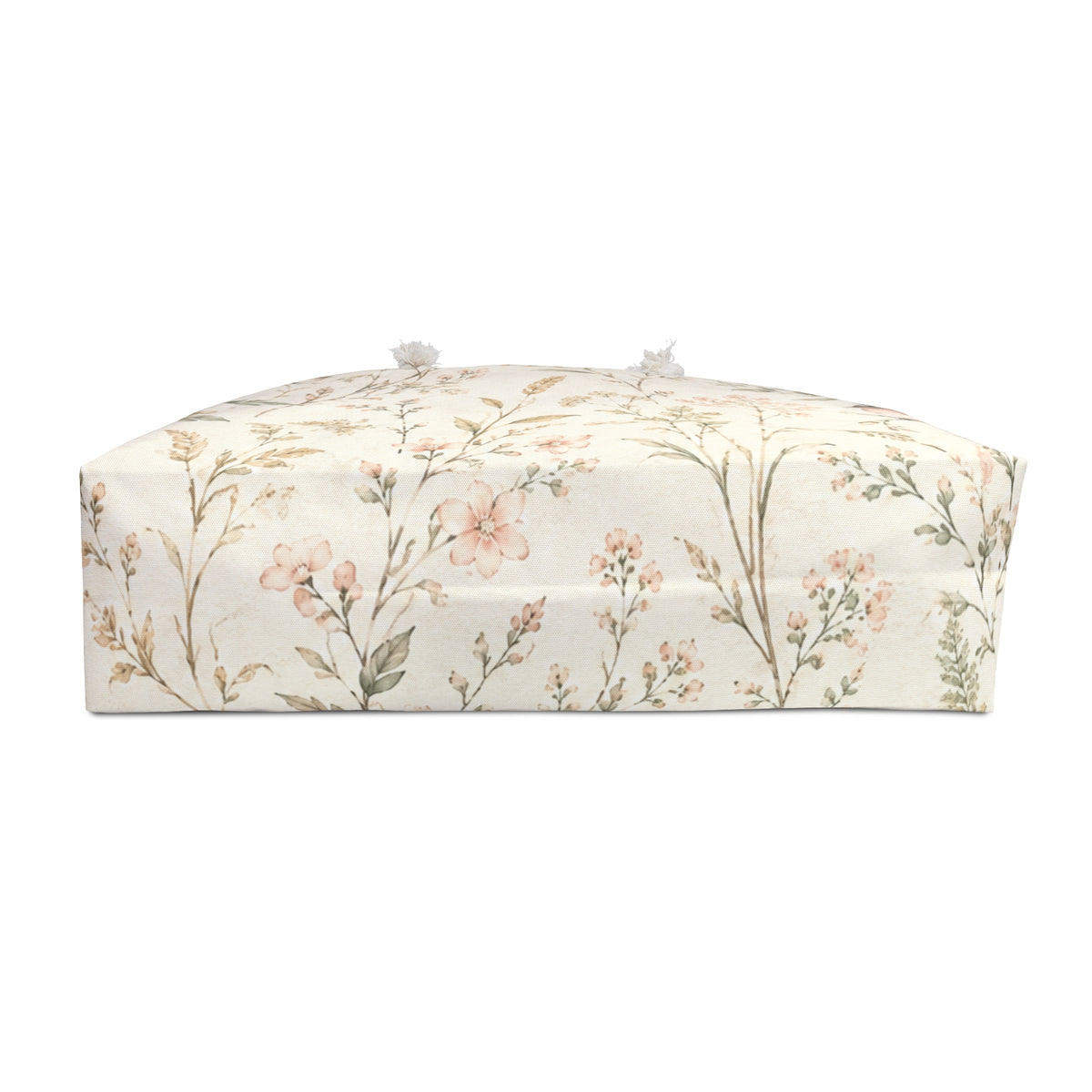 Floral Bird Weekender Bag shown flat, highlighting the cream-sheeted lining