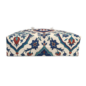 Monogrammed "H" Azulejo Weekender Bag – interior view showing the cream cotton-poly lining