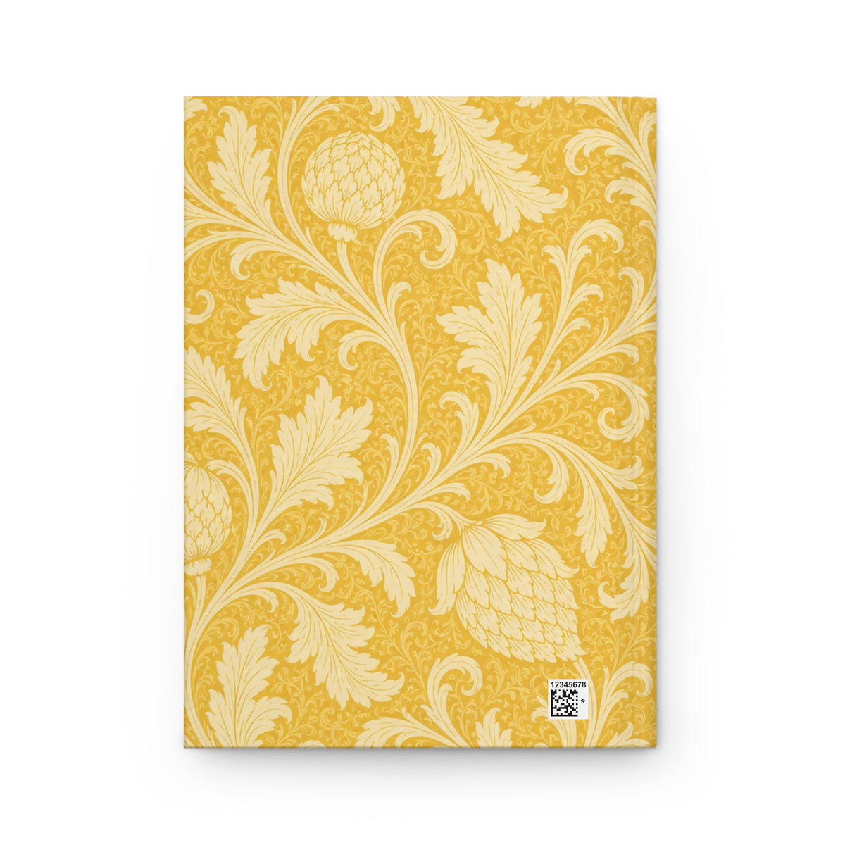 Gold Floral Hardcover Journal opened flat, showing lined interior pages
