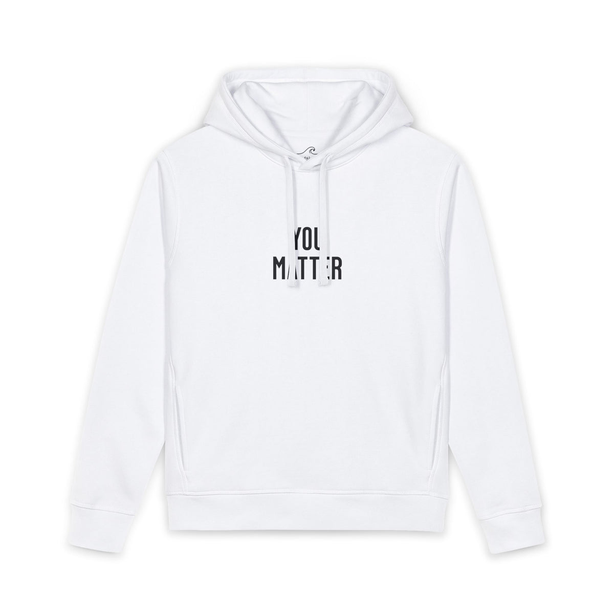 You Matter Hoodie in Black, front view on model