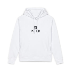 You Matter Hoodie in Black, front view on model