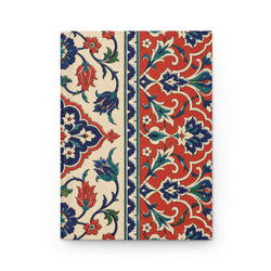 Vintage Ottoman Tile Hardcover Journal, front cover, closed on a flat surface