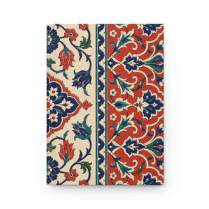 Vintage Ottoman Tile Hardcover Journal, front cover, closed on a flat surface