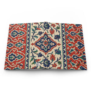 Vintage Ottoman Tile Hardcover Journal styled on a desk with stationery