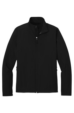 Men's Core Soft Shell Jacket in black, front view on model