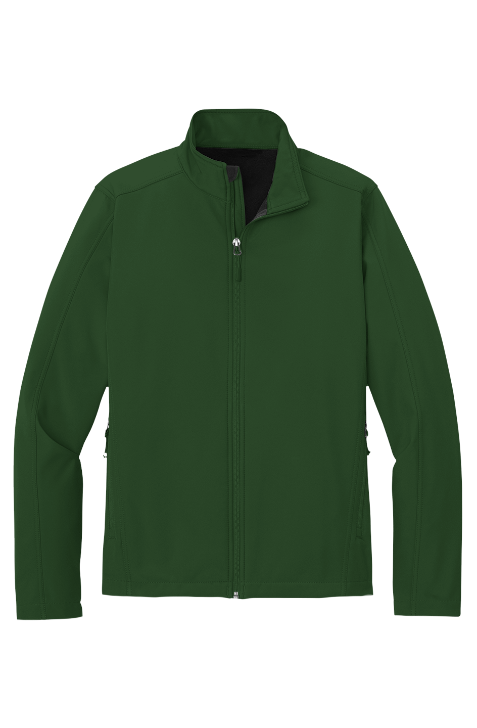 Men's Core Soft Shell Jacket in Forest Green, front view on model