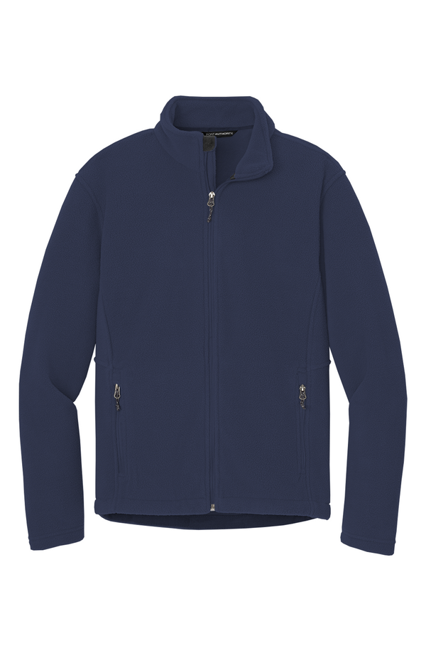 Everyday Fleece Jacket in True Navy, front view on model