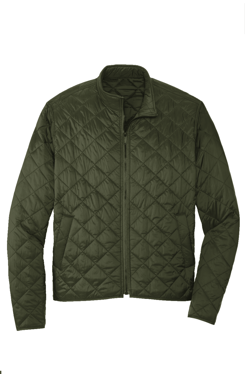 Men's Quilted Full-Zip Jacket in Townsend Green, front view on model