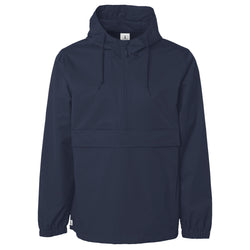 Water-Resistant Anorak Jacket in Navy, front view on model