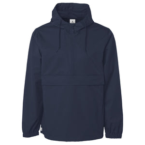Water-Resistant Anorak Jacket in Navy, front view on model