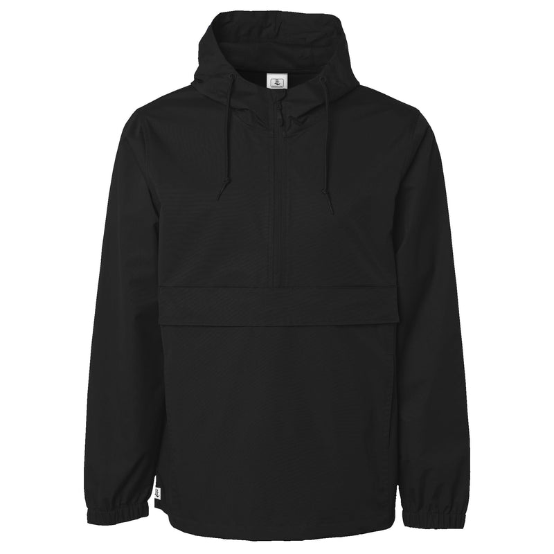Water-Resistant Anorak Jacket in Black, front view on model