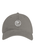 Embroidered Wave Dad Hat in Faded Grey — front view