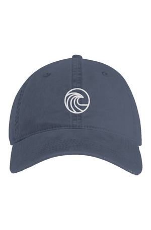 Embroidered Wave Dad Hat in Faded Midnight — front view