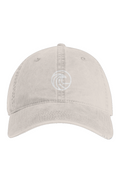 Embroidered Wave Dad Hat in Faded Bone — front view