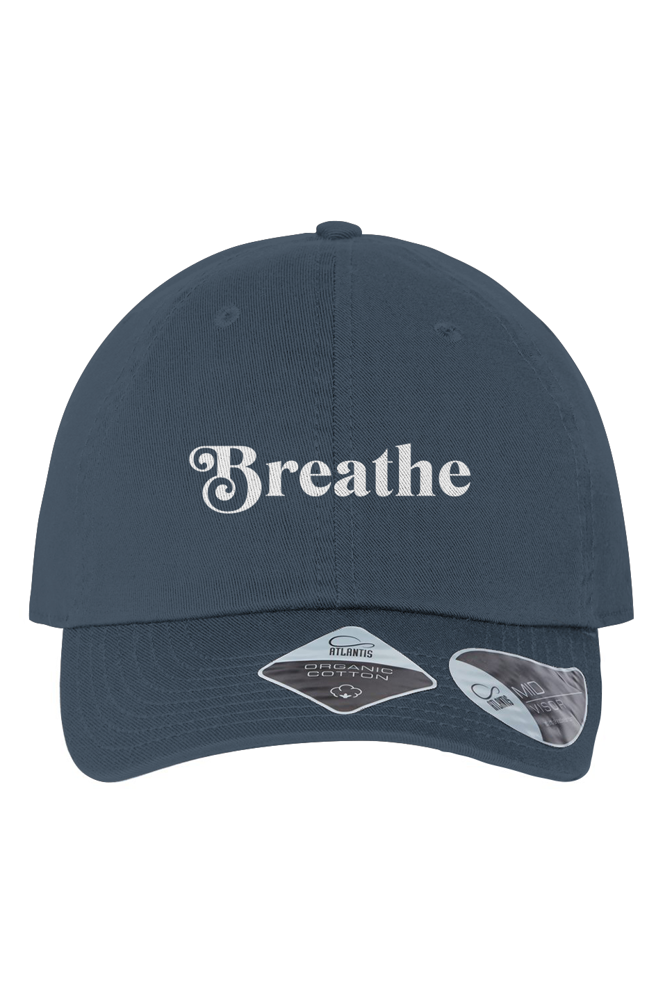 Breathe Easy Organic Baseball Cap in Navy — front view