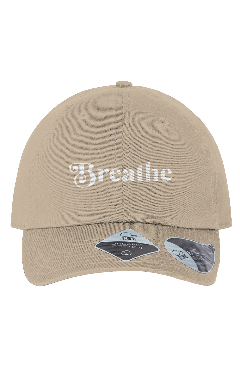 Breathe Easy Organic Baseball Cap in Khaki — front view
