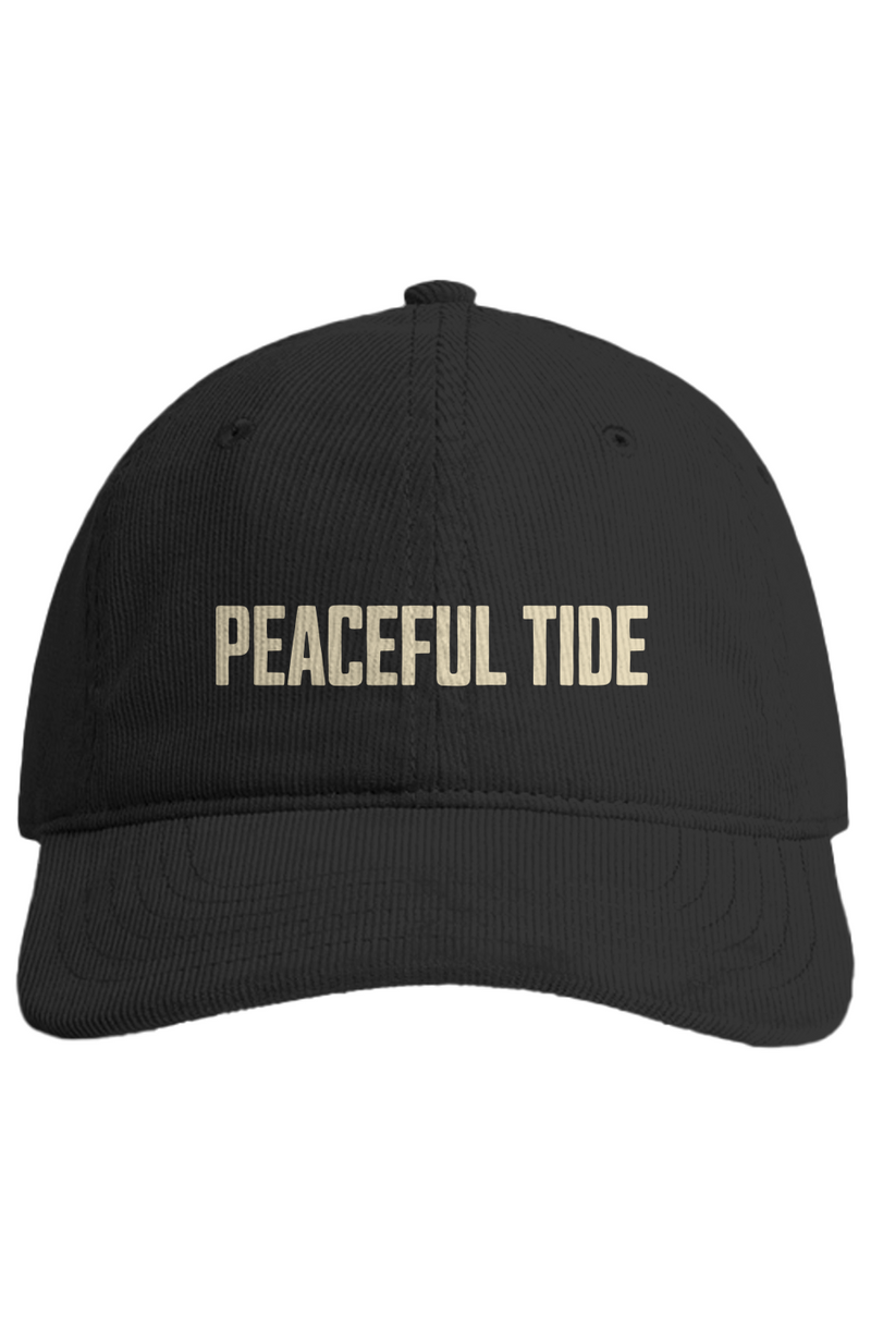 Classic Corduroy Cap in Black — front view