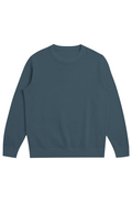 Signature Midweight Organic French Terry Crew in Seaside, worn by a model, front view