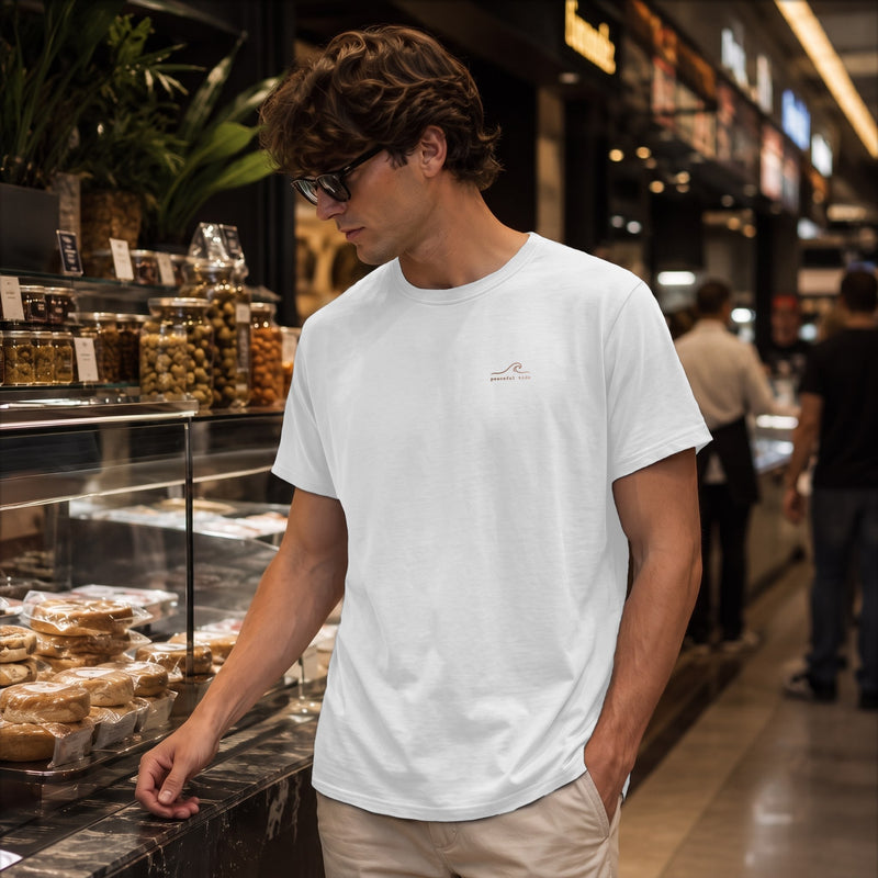 Classic Supima Cotton Tee in White, front view on model