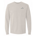 Breathe In, Let Go Long Sleeve Tee in Ivory, front view on model