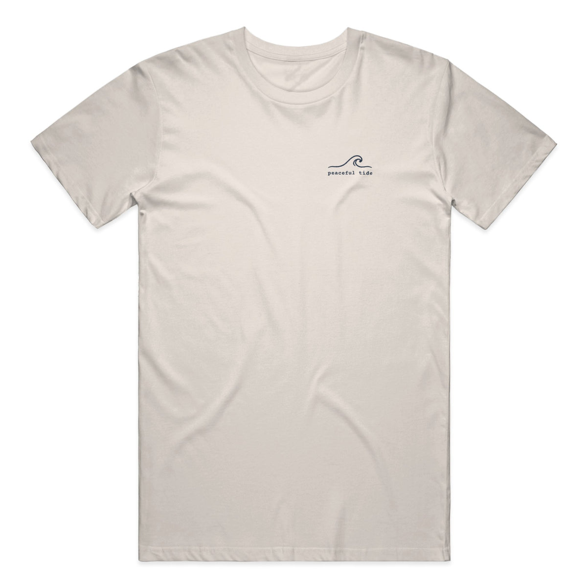 Somewhere Between Here and Home Tee in Ivory, front view on model