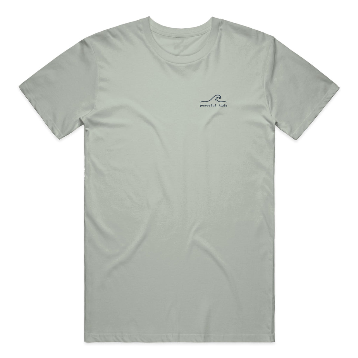 Somewhere Between Here and Home Tee in Bay, front view on model