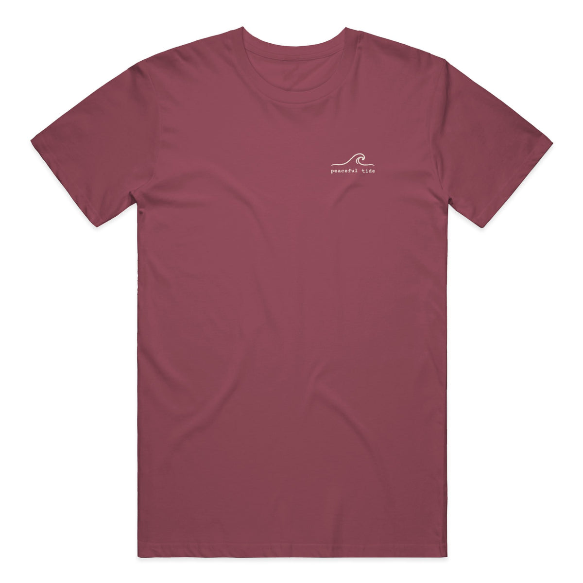 Goods for the Soul Tee in Chili — on model, front view