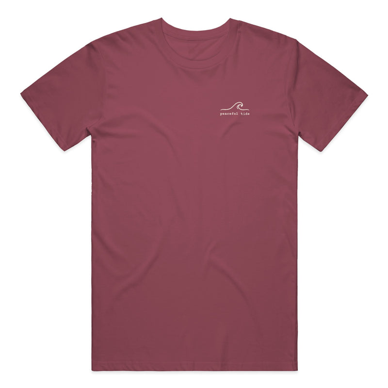 Goods for the Soul Tee in Chili — on model, front view