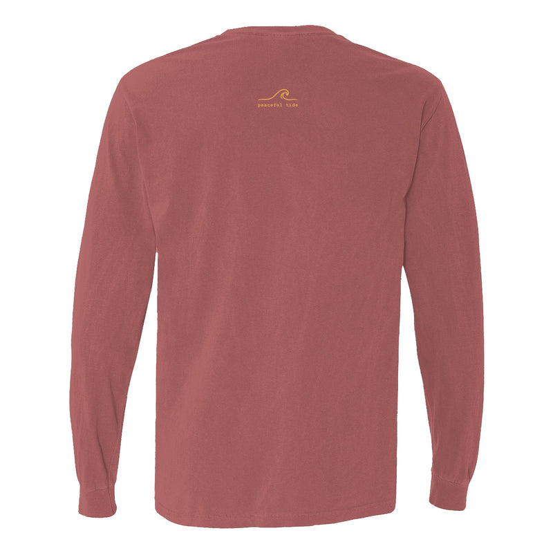 Calm Is a Practice Long Sleeve Tee in Brick, folded flat