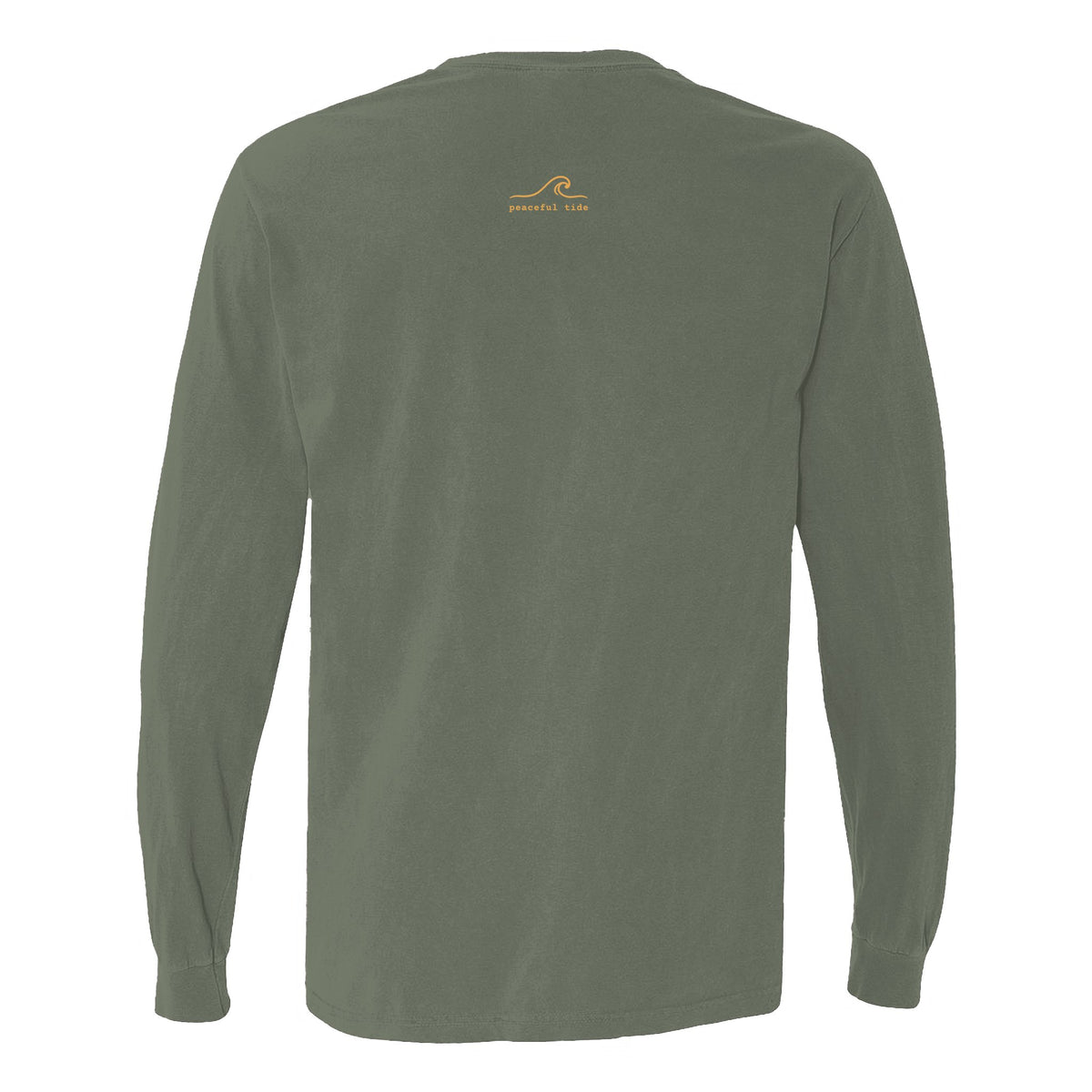 Calm Is a Practice Long Sleeve Tee in Hemp, folded flat