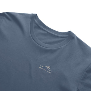 Good Days Drift In Tee in Blue Jean, fabric detail close-up