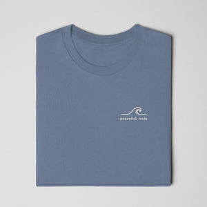 Good Days Drift In Tee in Blue Jean, folded flat