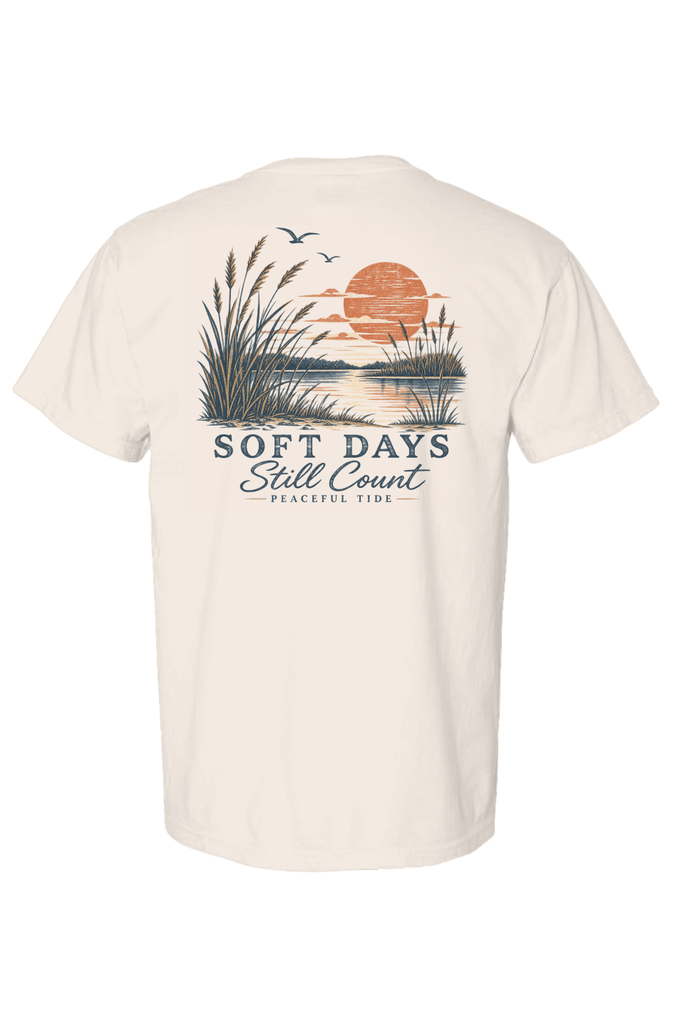 Soft Days Still Count Tee in Ivory, folded flat