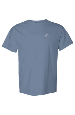 One Day At A Time Tee in Blue Jean — on model, front view