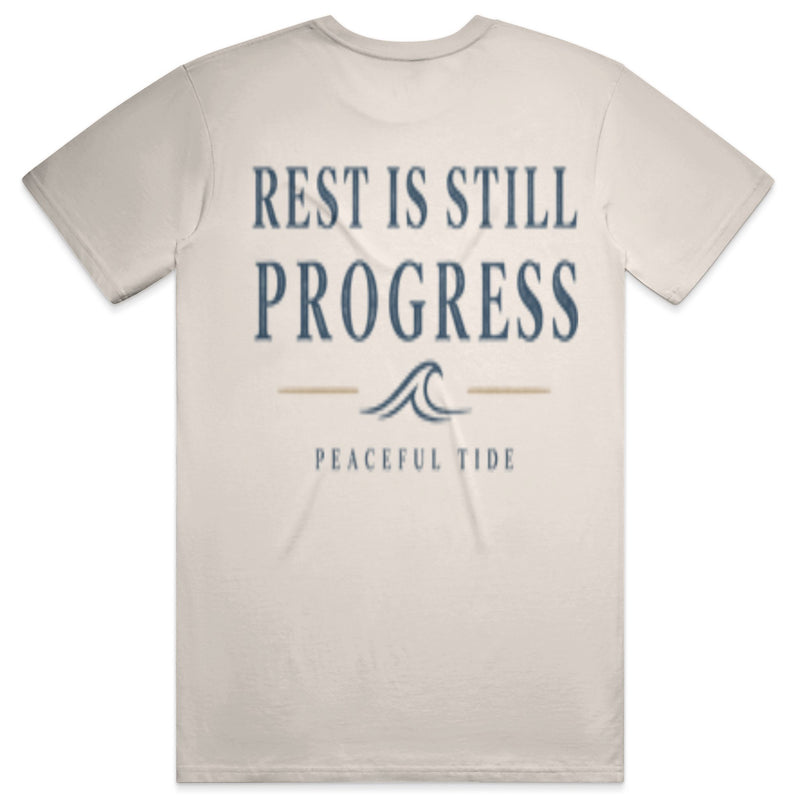 Rest Is Still Progress Tee in Ivory — folded flat