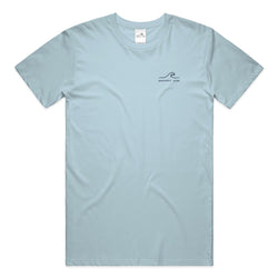 Find Your Own Tide Tee in chambray — on model, front view