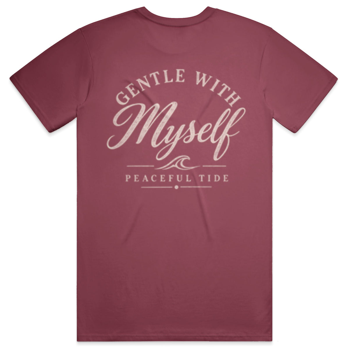 Gentle With Myself Tee in Chili — folded flat