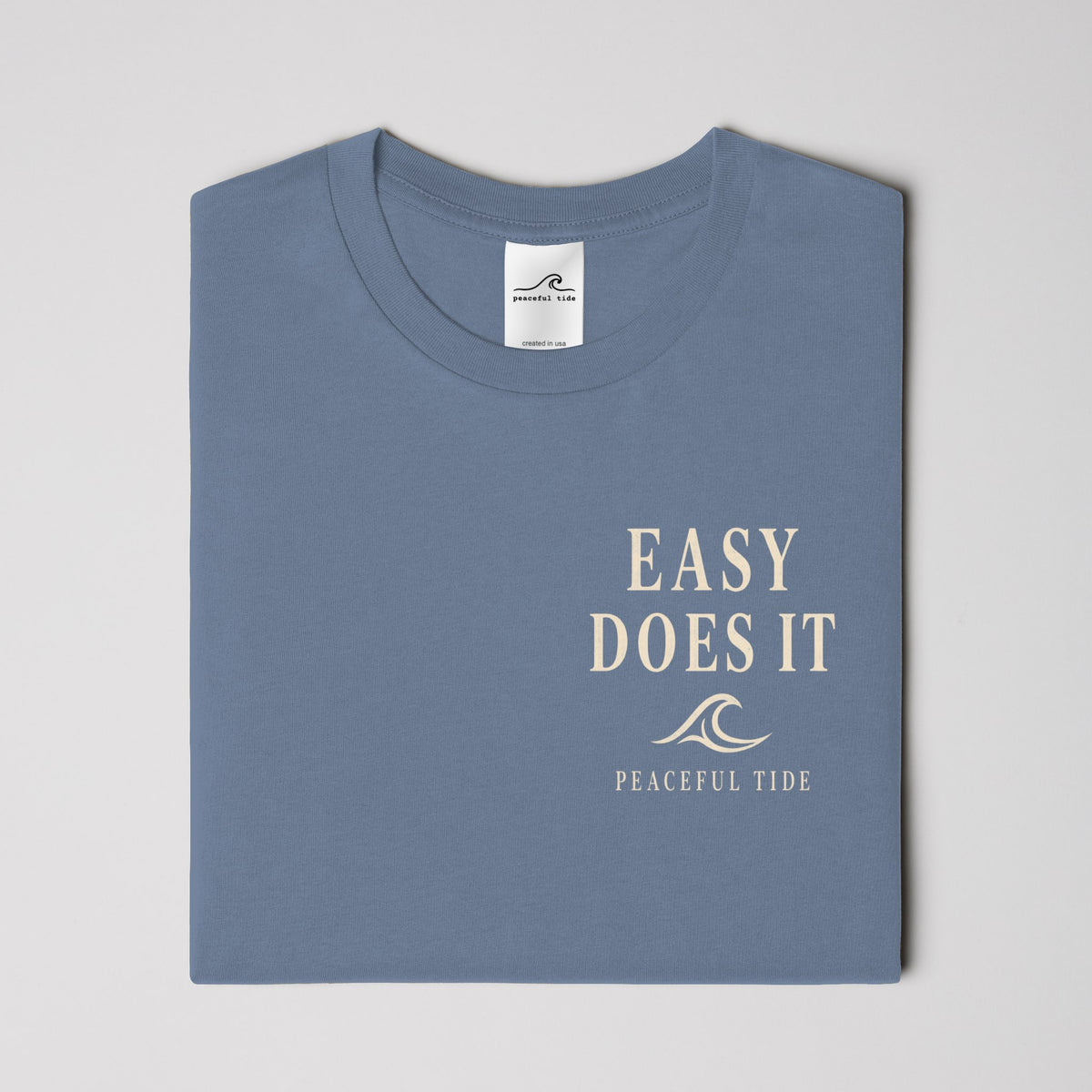 Easy Does It Tee in Blue Jean — Fabric detail close-up