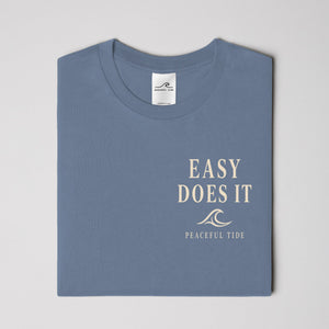 Easy Does It Tee in Blue Jean — Fabric detail close-up