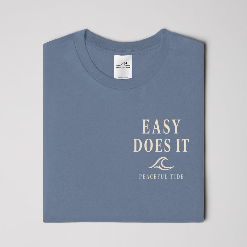 Easy Does It Tee in Blue Jean — Fabric detail close-up