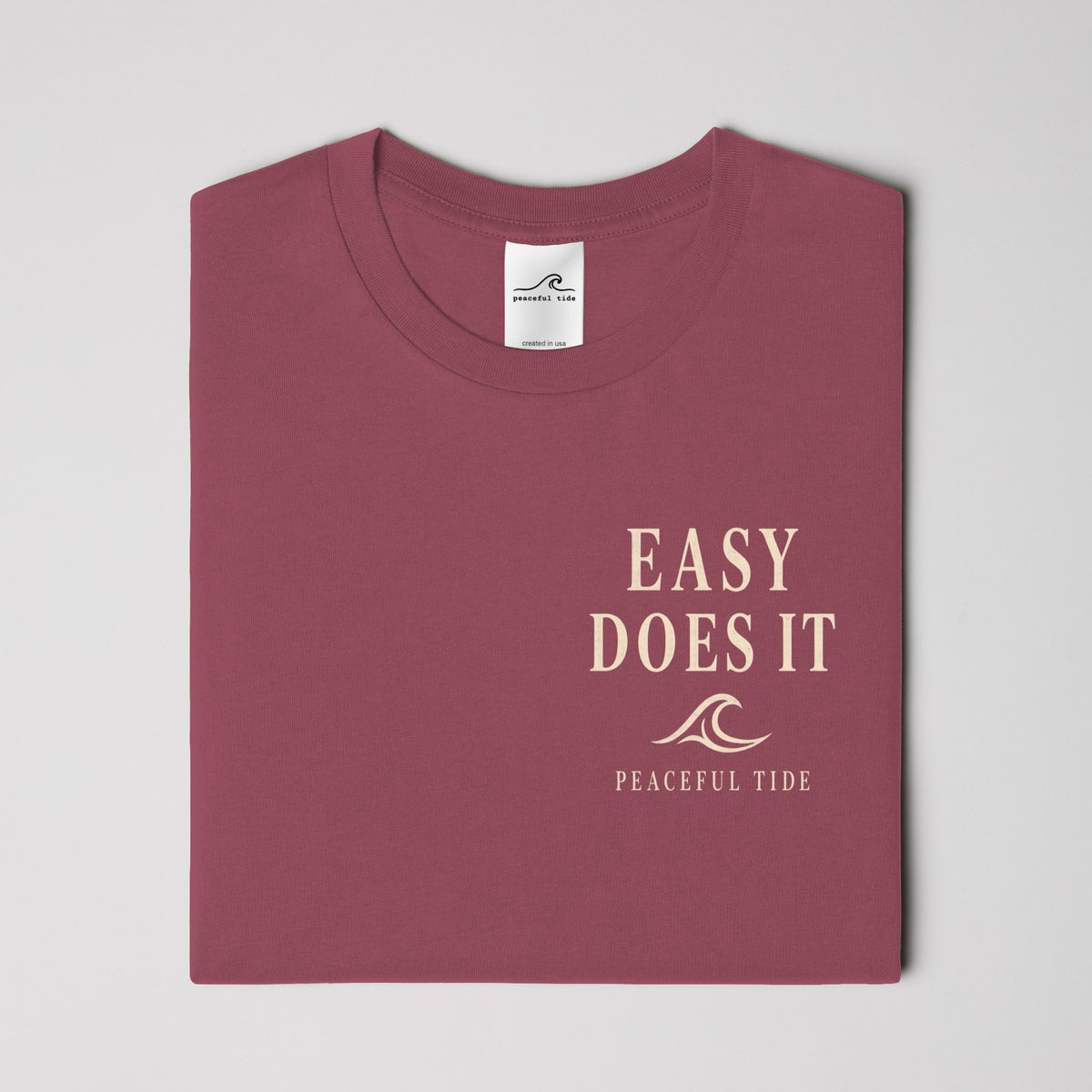 Easy Does It Tee in Chili — Fabric detail close-up
