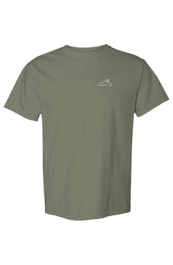 Anchored In Hope Tee in Moss — Front, worn on model