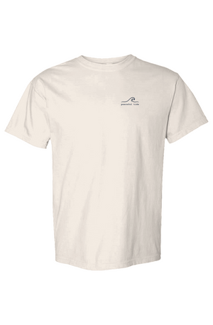 One Day, One Prayer, One Step Tee in Ivory — Front, worn on model