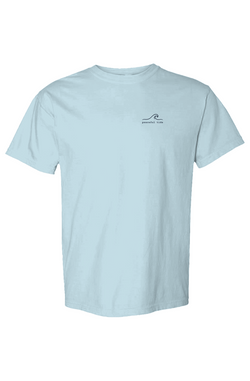 Grace For Today Tee in chambray — Front, worn on model
