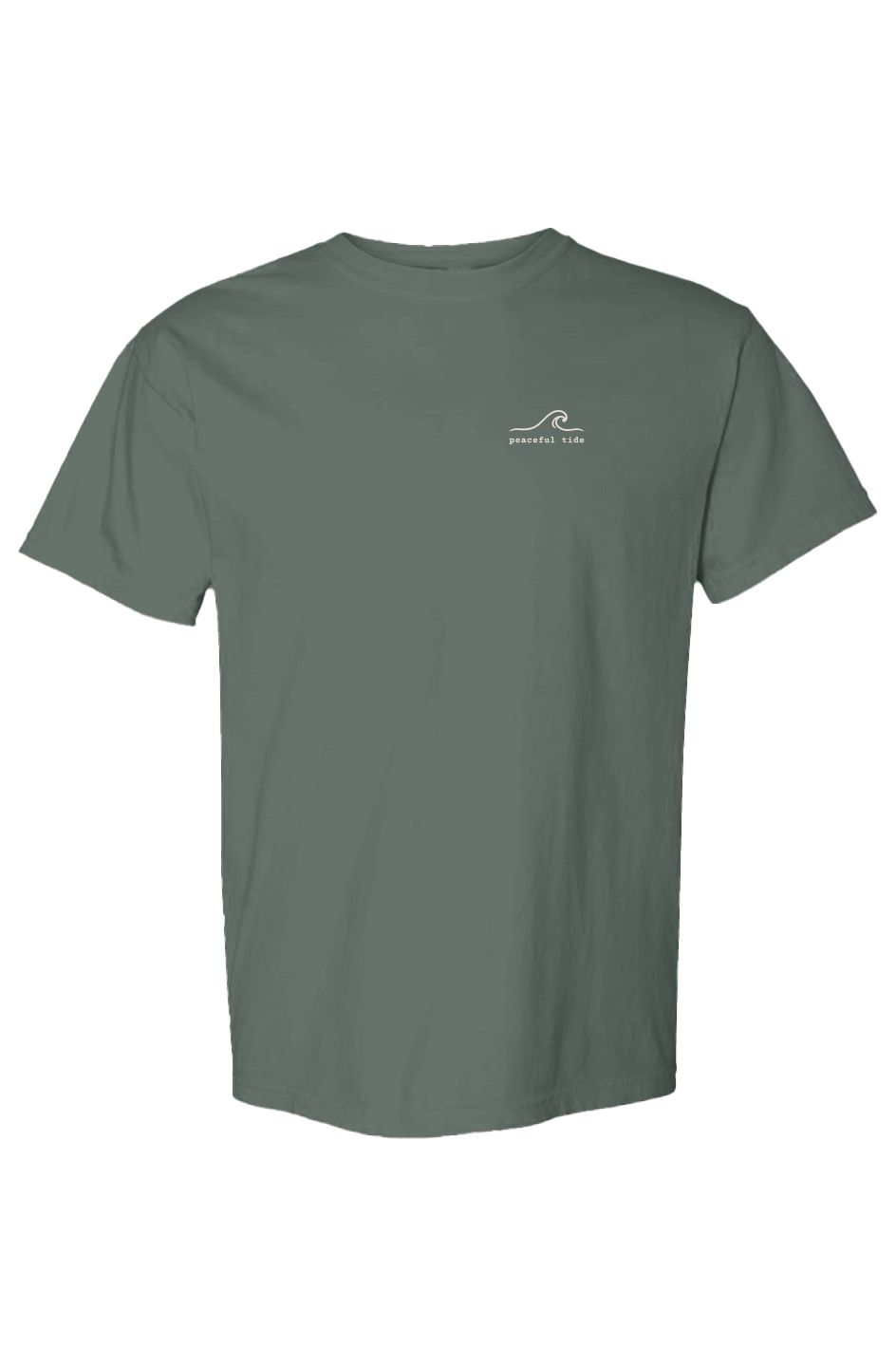 Walk By Faith Tee in Blue Spruce — Back, worn on model