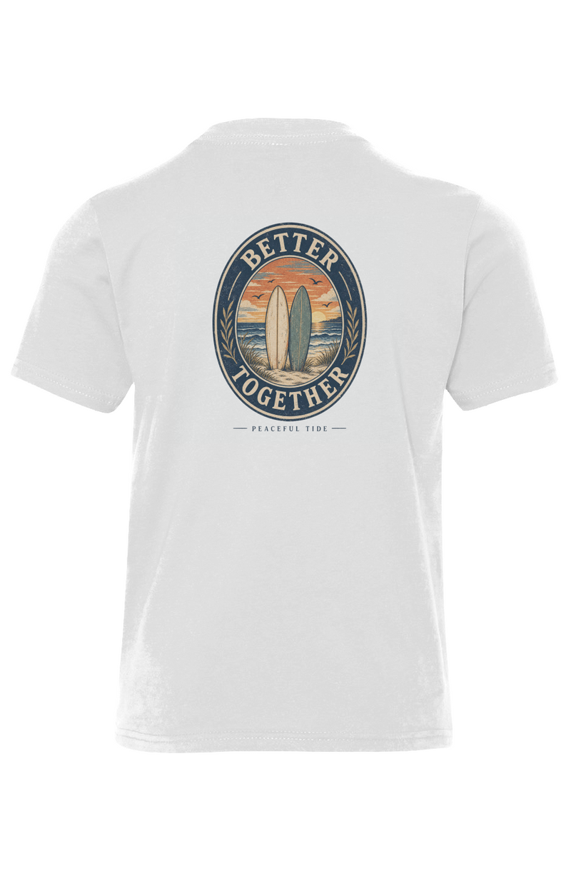 Better Together Youth Tee in White — folded flat