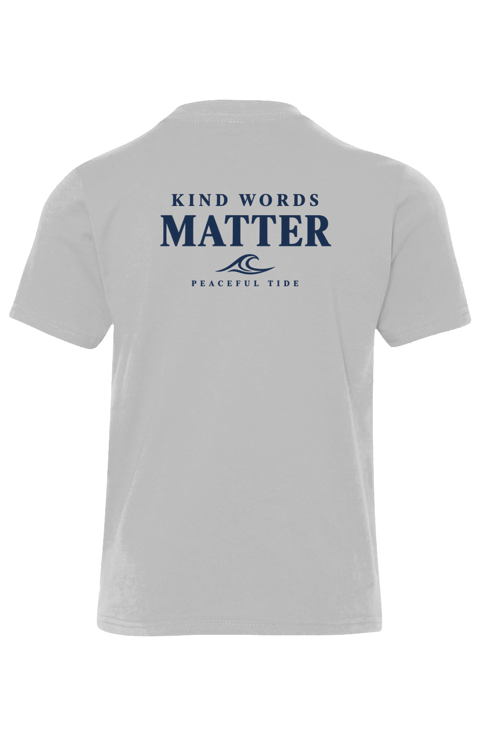 Kind Words Matter Youth Tee in Light Grey — folded flat