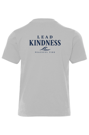Lead Kindness Youth Tee in Light Grey — folded flat