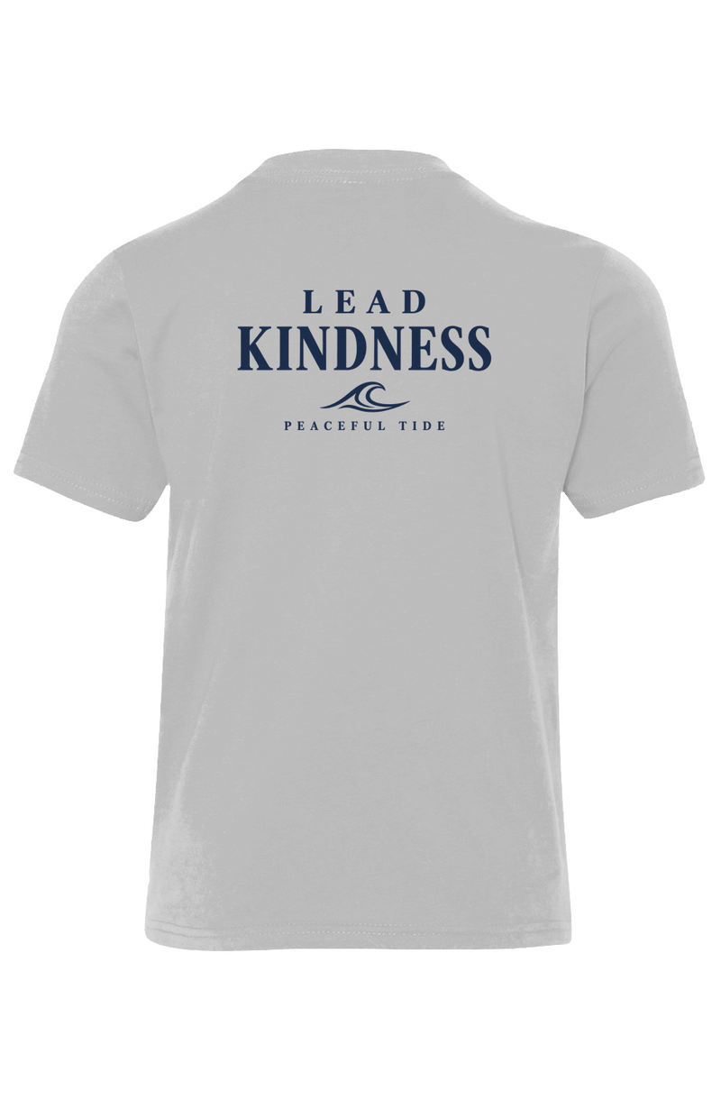 Lead Kindness Youth Tee in Light Grey — folded flat